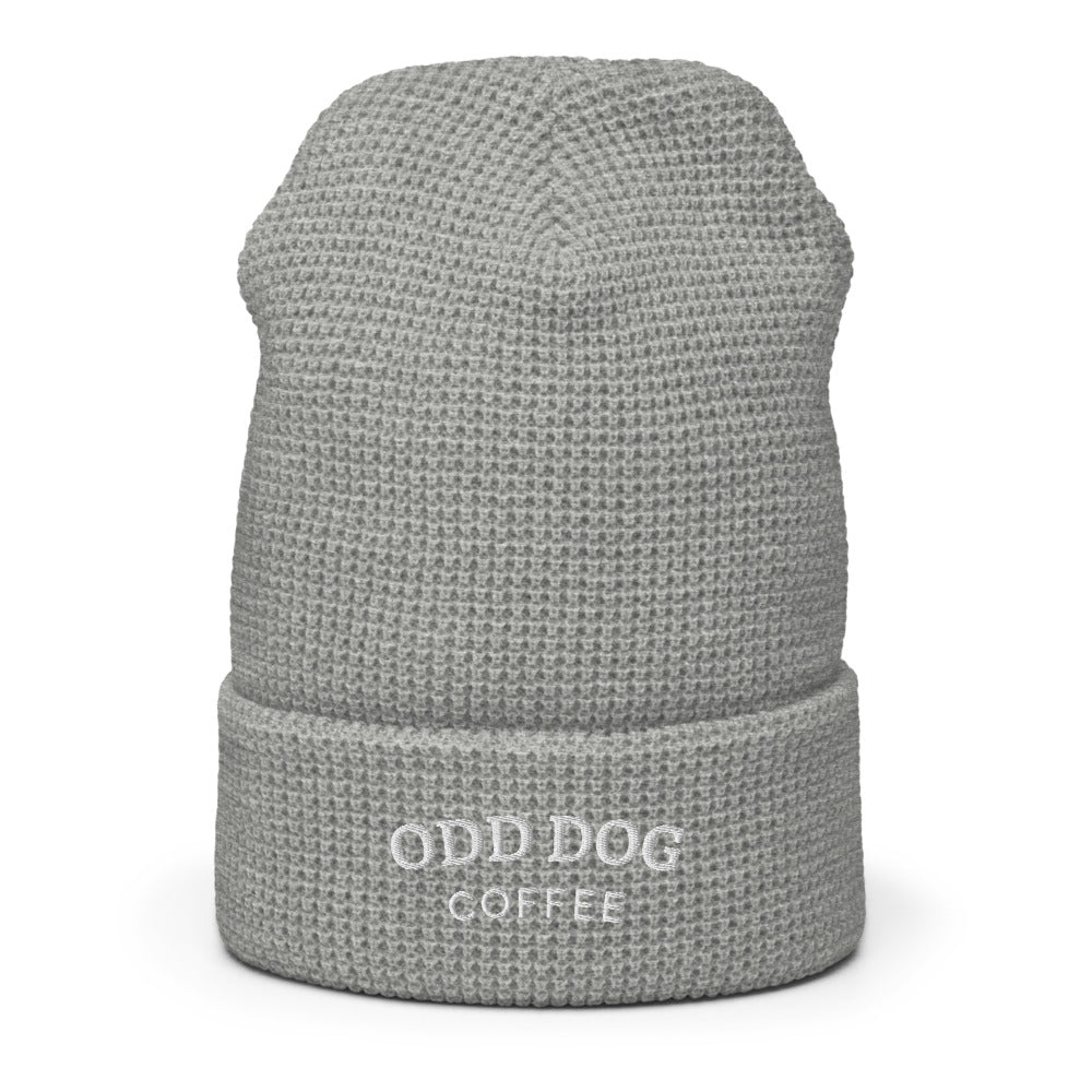 Waffle Beanie - College Script - Heather Grey