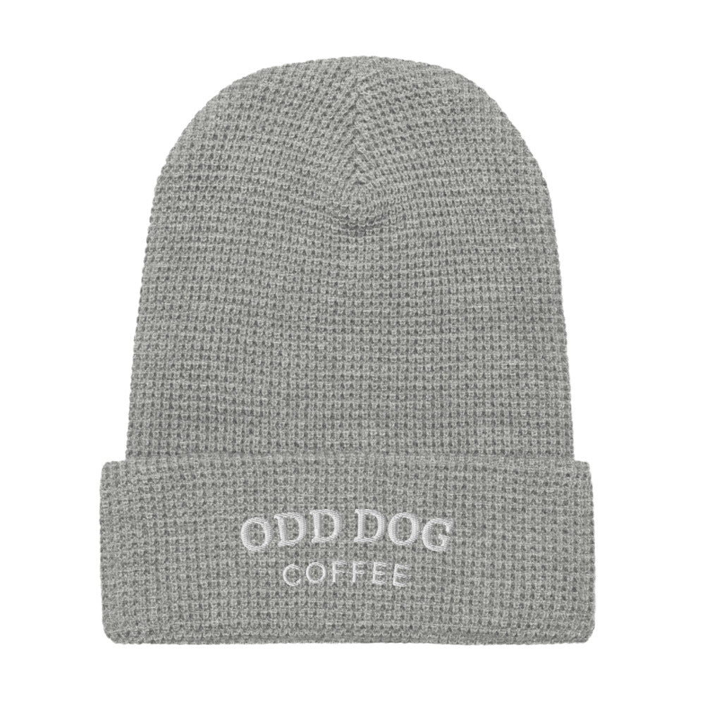 Waffle Beanie - College Script - Heather Grey